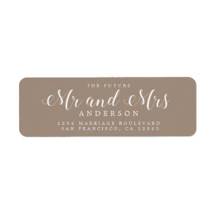 Étiquette Chic Script Future M. Mme Mariage Adresse de retou