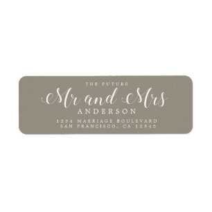 Étiquette Chic Script Future M. Mme Mariage Adresse de retou