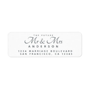Étiquette Chic Script Future Mr Mrs Wedding Return Address
