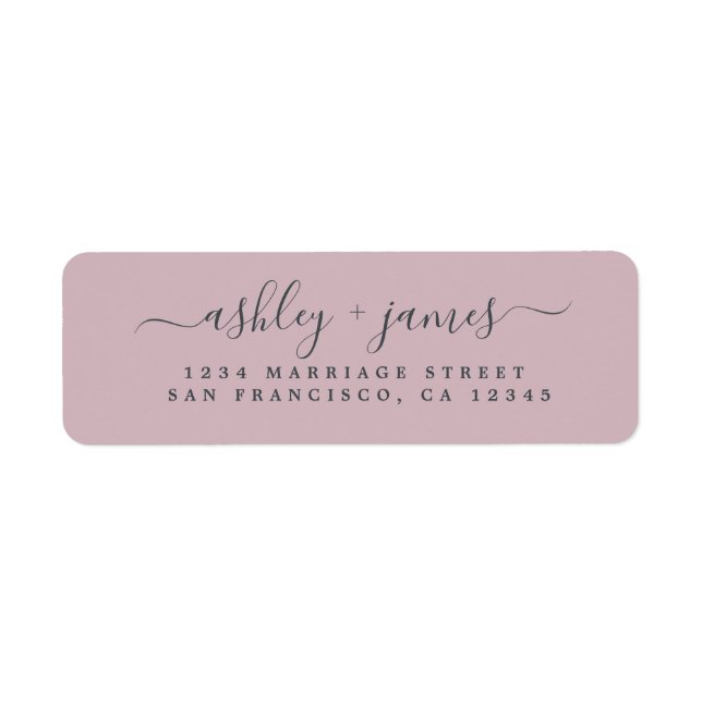 Étiquette Chic Script Pastel Purple Mariage Adresse de retou (Devant)