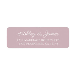 Étiquette Chic Script Pastel Purple Mariage Adresse de retou