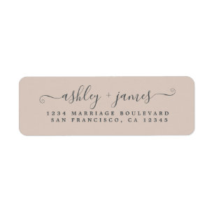 Étiquette Chic Script Pastel Purple Mariage Adresse de retou