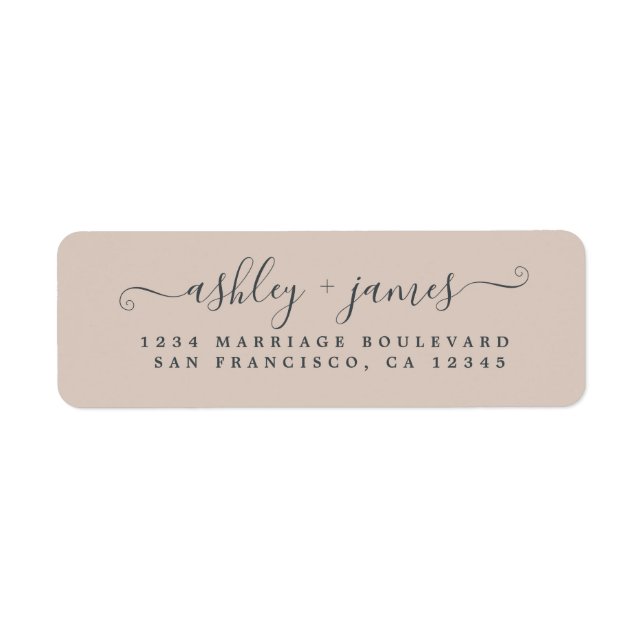 Étiquette Chic Script Pastel Purple Mariage Adresse de retou (Devant)