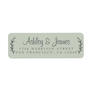 Étiquette Chic Script Rustic Foliage Mariage Adresse de reto