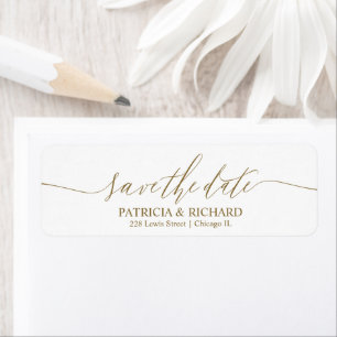 Étiquette Chic Script Wedding Enregistrer L'Adresse Date Ret