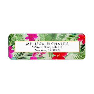 Étiquette Chic Tropical Print Aquarelle Designer Vert