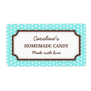 Étiquette Chic turquoise aqua poka dot dot points motif pot
