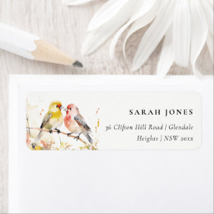 Étiquette Chic Wild Botanical Watercolor Inséparables Adress