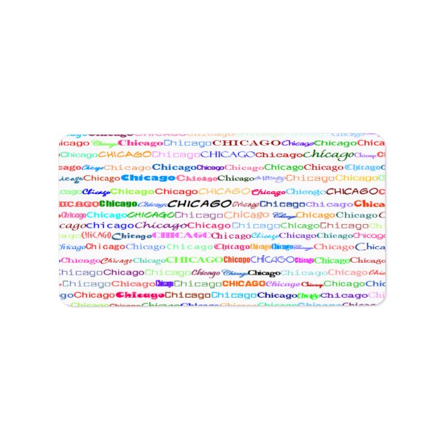 Étiquette Chicago Text Design II (Devant)