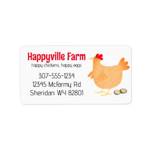 Étiquette Chicken poultry free range farm eggs carton label