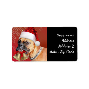 Étiquette Chien de boxeur de Noël
