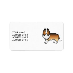Étiquette Chien de dessin animé Shetland Shetland Sheepdog &