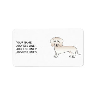 Étiquette Chien de dessin animé teckel à poil lisse crème av