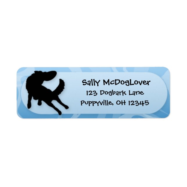 Étiquette Chien de disque Collie Bordure (Devant)