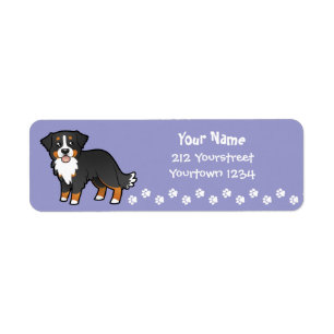 Étiquette Chien de montagne de Bernese de bande dessinée