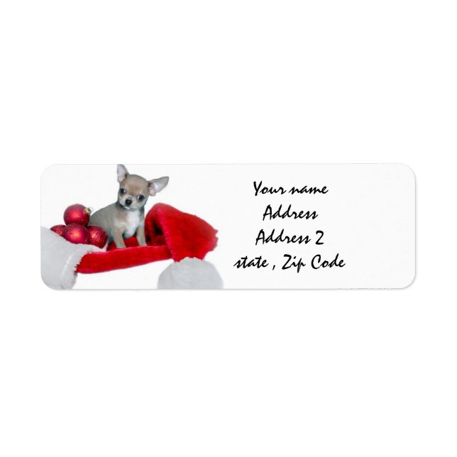 Étiquette Chien de Noël Chihuahua (Devant)