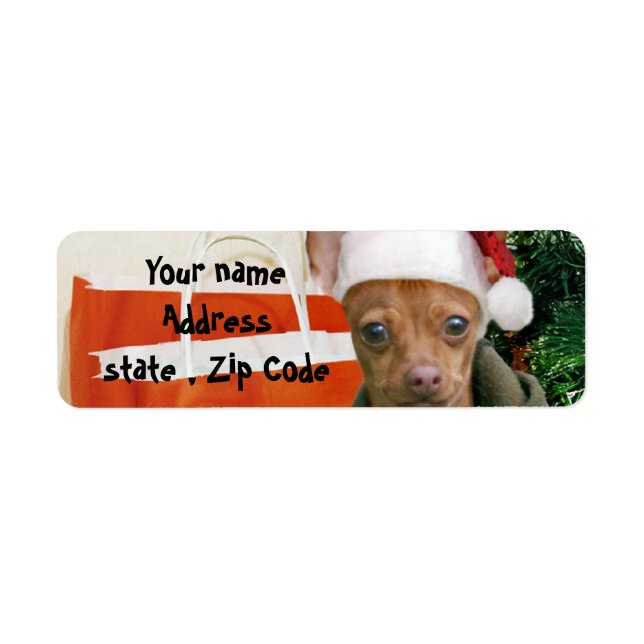Étiquette Chien de Noël chihuahua (Devant)