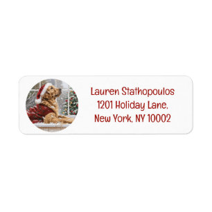 Étiquette Chien de Père Noël de Noël Golden Retriever