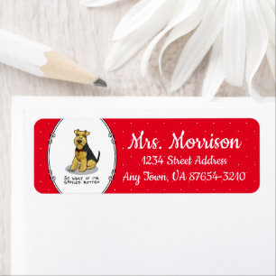 Étiquette Chien de Terrier gallois taché - mignon