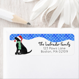 Étiquette Chien de vacances Noël Black Lab