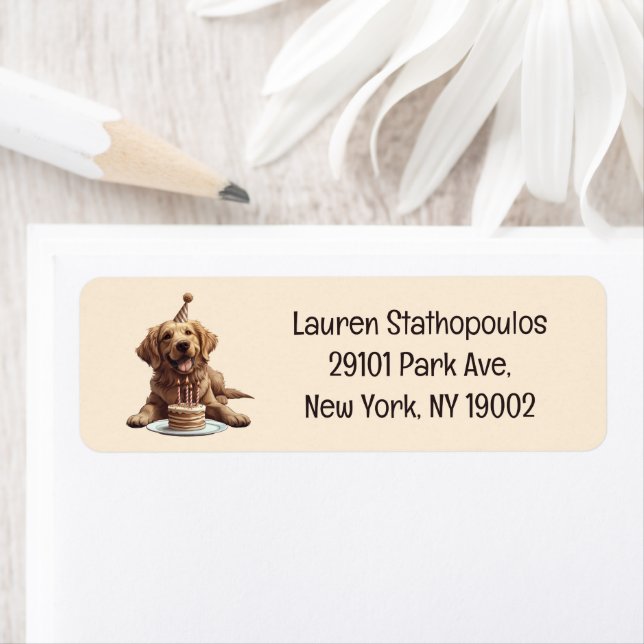 Étiquette Chien d'or de l'épreuve d'anniversaire (En situation)