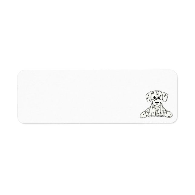 Étiquette Chien en dalmate dessin simple noir (Devant)