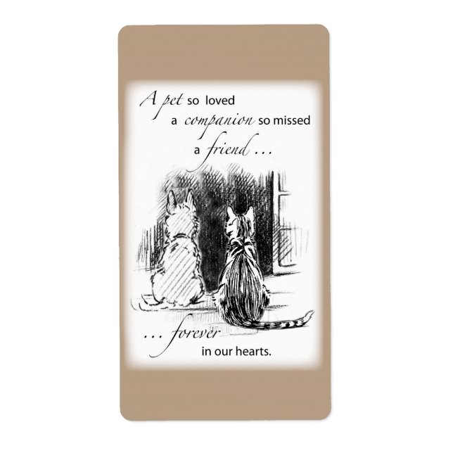 Étiquette Chien et chat regardent par la fenêtre, la sympath (Devant)