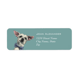 Étiquette Chien mignon de chiwawa avec le dessin de cravate