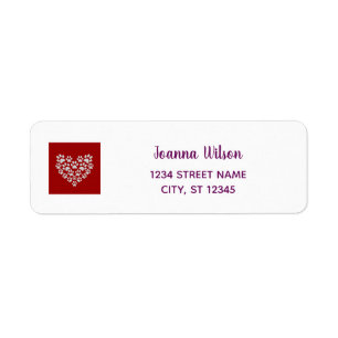 Étiquette Chien Paws Coeur mignon Moderne Adresse de retour 