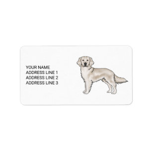 Étiquette Chien Retriever Golden Cream Anglais Et Texte Pers