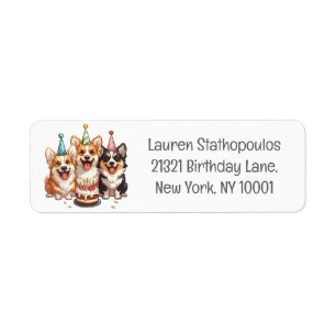 Étiquette Chiens de Corgi d'anniversaire