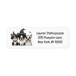 Étiquette Chiens de Halloween Boston Terrier
