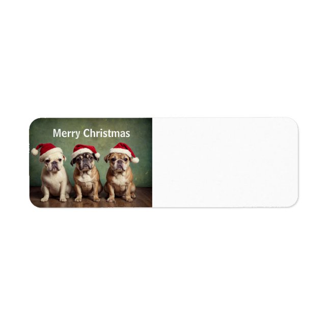 Étiquette Chiens de Noël joyeux (Devant)