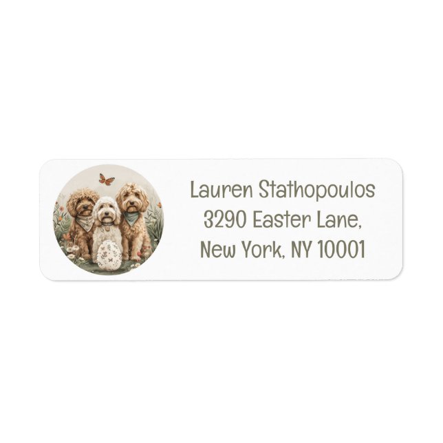 Étiquette Chiens de Pâques Goldendoodle (Devant)