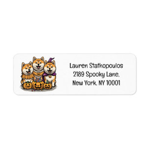Étiquette Chiens d'Halloween Shiba Inu