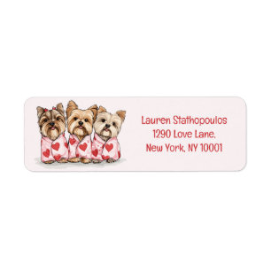 Étiquette Chiens du Yorkshire Terrier de Valentines Day