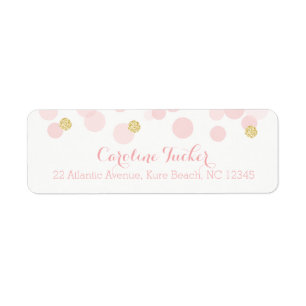 Étiquette Chiffres Confetti pour fille rose et or