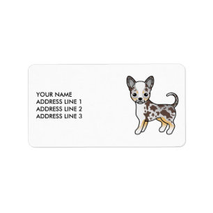 Étiquette Chihuahua à poil lisse Merle Chocolat Chien Mignon