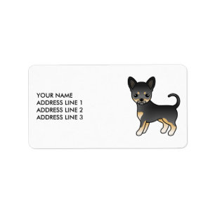 Étiquette Chihuahua à poil lisse noir et feu Chien mignon