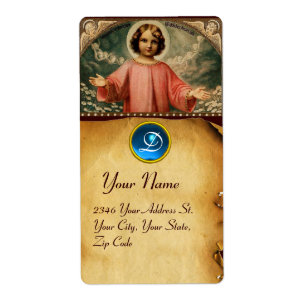 Étiquette CHILD JESUS WITH ANGELS,  Parchment