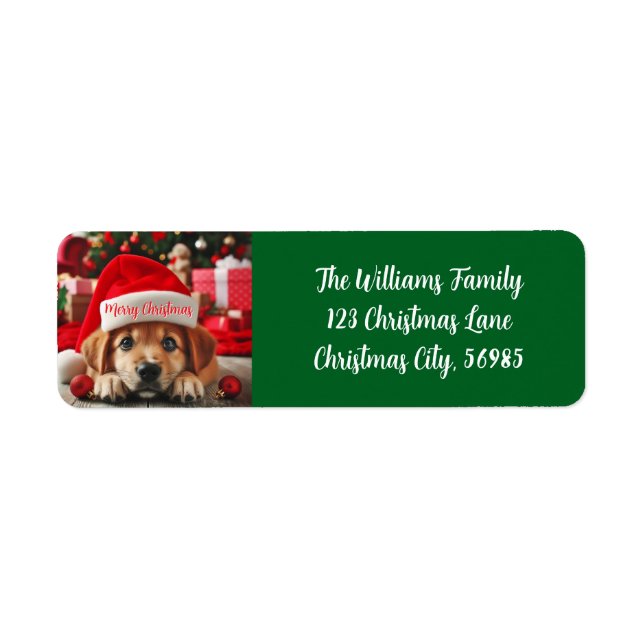 Étiquette Chiot d'assistance de père Noël (Devant)