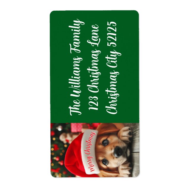 Étiquette Chiot d'assistance de père Noël (Devant)