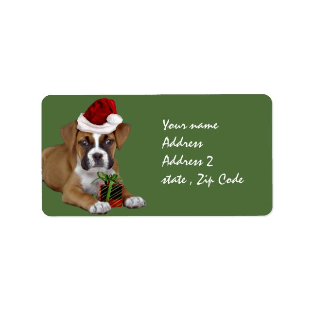 Étiquette Chiot de Noël (Devant)