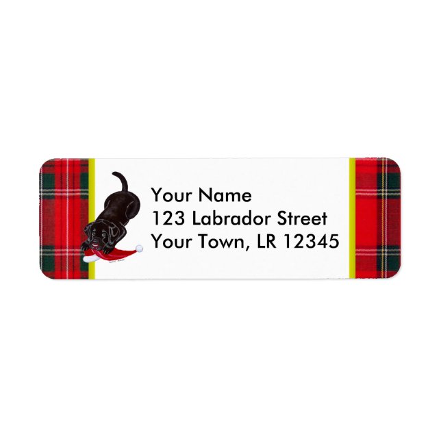 Étiquette Chiot du laboratoire de chocolat avec Noël de Sant (Devant)