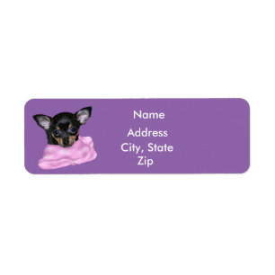 Étiquette Chiot noir et bronzage de chiwawa