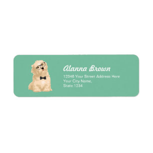 Étiquette Chiot rougeâtre de Havanese de hippie mignon pour