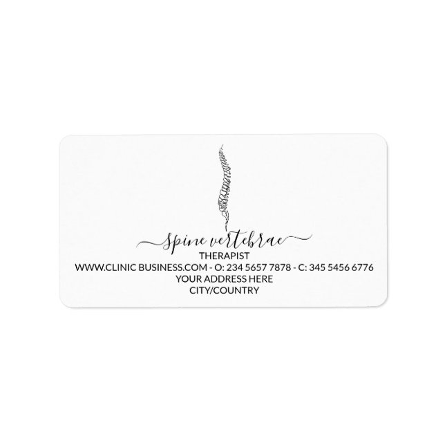 Étiquette Chiropractor Licensed Massage Therapist (Devant)