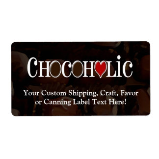 Étiquette Chocoholic, Brown foncé et Coeur rouge Conception