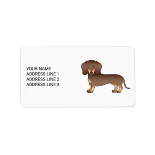 Étiquette Chocolat Et Brun Clair Dachshund À Poils Courts &