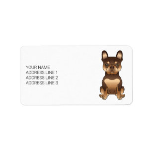 Étiquette Chocolat et Tan Bouledogue Français Chien Mignon &
